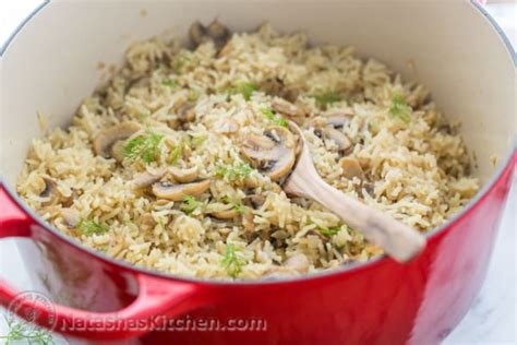 Mushroom Rice Pilaf A One Pot Meal Natashaskitchen