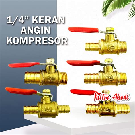 Jual STOP Keran Kran ANGIN Kompresor 1 4 INCH Kuningan MULTIGUNA