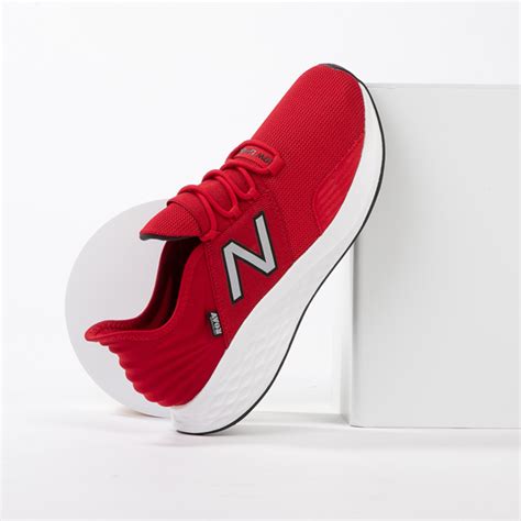 Mens New Balance Fresh Foam Roav Athletic Shoe Red Journeys