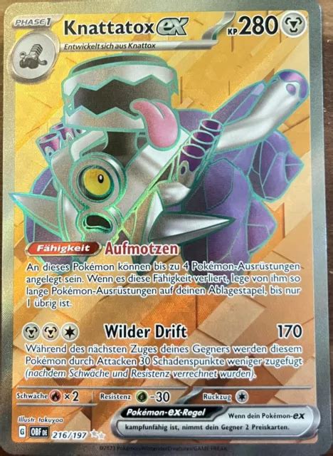 Pokemon Tcg Obsidian Flammen Knattatox Ex Full Art Nm De Eur