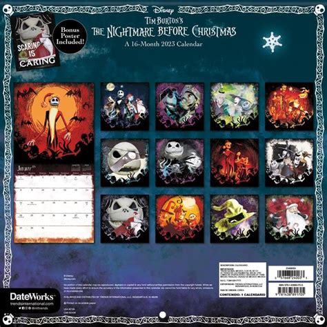 Nightmare Before Christmas 2023 Wall Calendar with Print - Exclusive ...