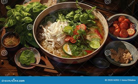 Bun Cha Ha Noi Vietnamese Traditional Dish Stock Illustration ...