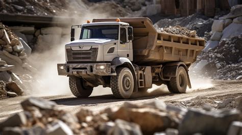 Premium Photo A Photo Of A Heavyduty Dump Truck Unloading A Load Of