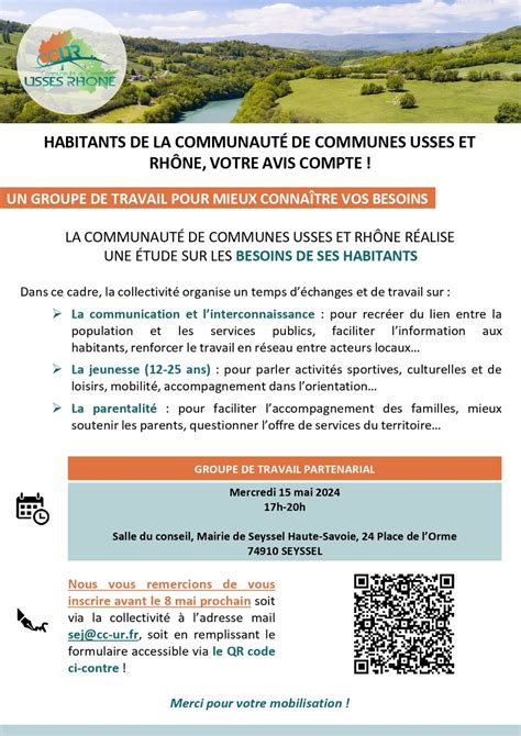 Invitation Groupe De Travail Communaut De Communes Usses Et Rh Ne