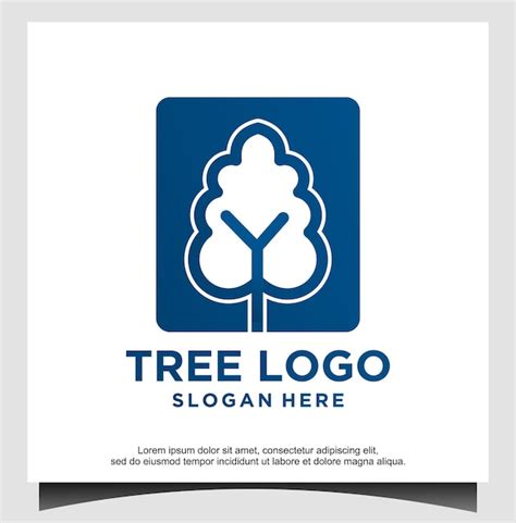 Baum Logo Design Vorlage Premium Vektor