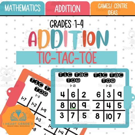 Addition Tic Tac Toe By Teach Simple