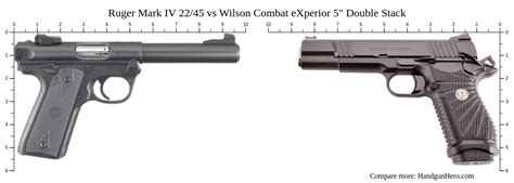 Ruger Mark IV 22 45 Vs Wilson Combat EXperior 5 Double Stack Size