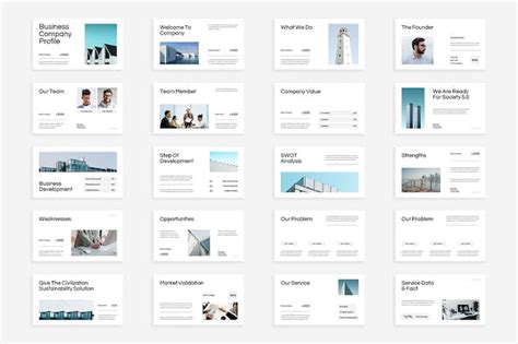 White Black Minimalist Business Company Profile - Design Template Place