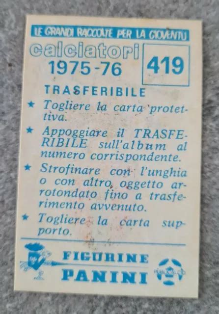 FIGURINA CALCIATORI PANINI 1975 76 N 419 Scudetto Foggia EUR 7 99