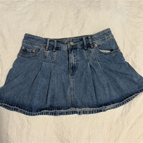 Pleated Denim Midi Skirt From Glassons Only Worn Depop