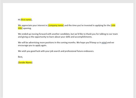 job declination declination letter declination template etsy