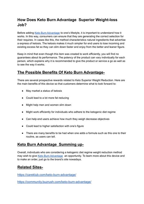 Ppt Keto Burn Advantage Review Powerpoint Presentation Free Download