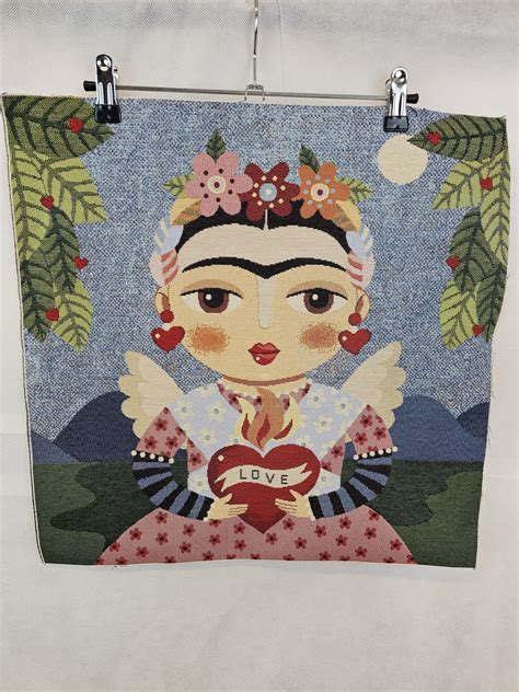 Frida Kahlo Gobelin Panel Bl Bundfarve Stof Bolette S Stofbutik