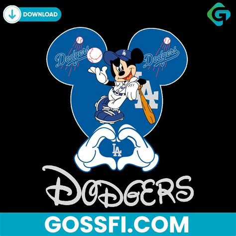 Baseball Mickey Mouse Los Angeles Dodgers Svg Gossfi