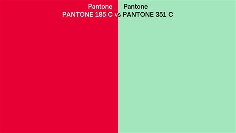 Pantone 185 C Vs Pantone 351 C Side By Side Comparison