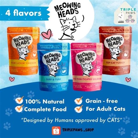 พร้อมส่ง Meowing Heads Wet Cat Food ขนาด 100g อาหารเปียกเกรดโฮลิสติก