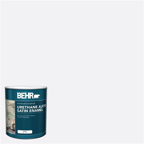 Behr Qt White Urethane Alkyd Satin Enamel Interior Exterior Paint