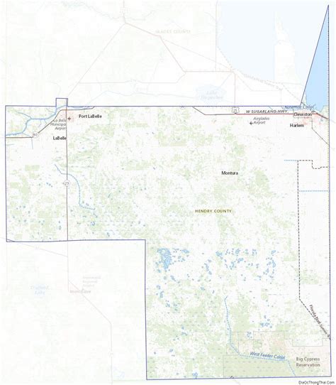 Topographic map of Hendry County, Florida Us Map, Topographic Map ...