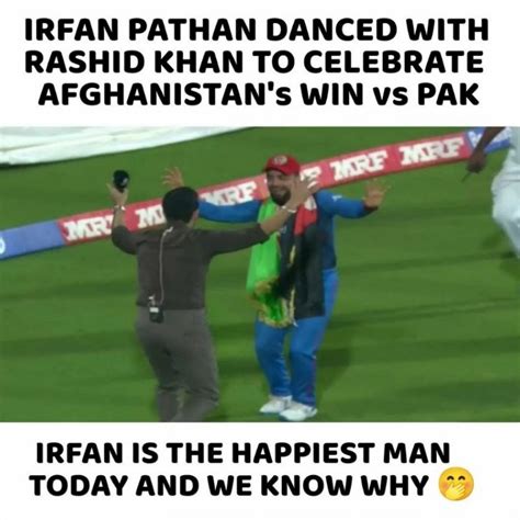 Irfan Pathan Dances With Rashid Khan After Afghanistans Victory