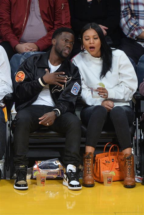 Kevin Hart & Eniko Parrish at Lakers vs Warriors game | Sandra Rose