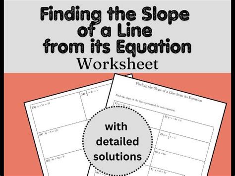 Finding Slope From An Equation Worksheet