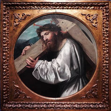 Girolamo Romani Known As Romanino Christ Carrying The Cross Oil On