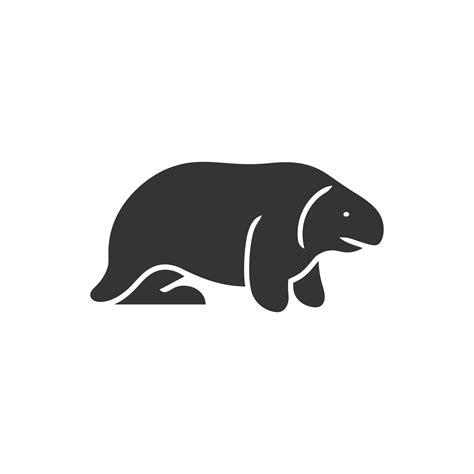 Manatee Icon on White Background - Simple Vector Illustration 34780414 ...