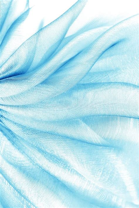 The Wavy Blue Turquoise Organza Fabric Stock Image Image Of