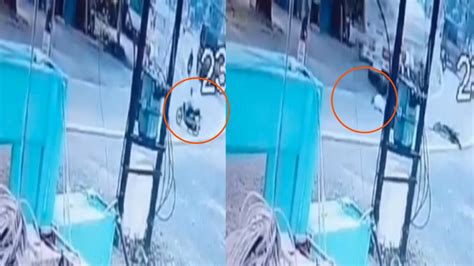 सड़क हादसे में 1 मौत टैंकर से टकराई बाइक Cctv फुटेज आया सामने Lalluram