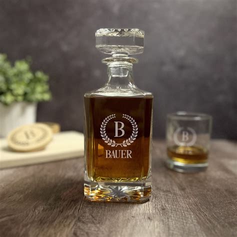 Personalized Whiskey Decanter Custom Initial Decanter Engraved Name