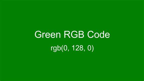 Green Color Hex And Rgb Values Csscolors