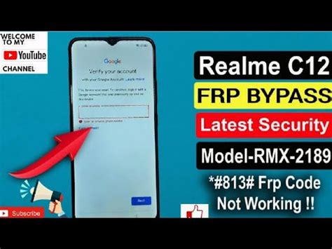 Realme C12 FRP Bypass RMX 2189 Google Account Unlock Without PC 2021