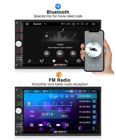 PUMPKIN Android 9 0 Double Din Car Stereo Head Unit 4GB RAM Sat Nav