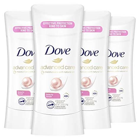 Dove Advanced Care Antiperspirant Deodorant Stick Beauty Finish 4 Count For Helping Your Skin