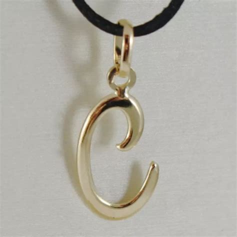 PENDENTIF EN OR Jaune 18K Avec Initiale C Lettre C Brillante 2 5 CM