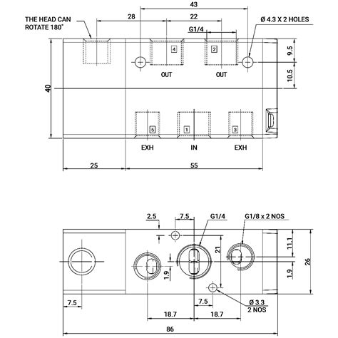 Uflow 5/2 Single External Pilot Operated Valve With Spring Return