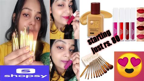 Omg😱 Trying Shopsy Cheapest Makeup Products Under Rs 115 । Worlds