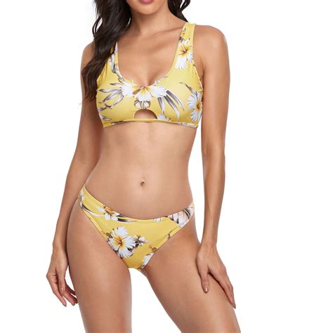 Oavqhlg B Women S Sexy Bikini Bathing Suit Flower Print Pattern Printed