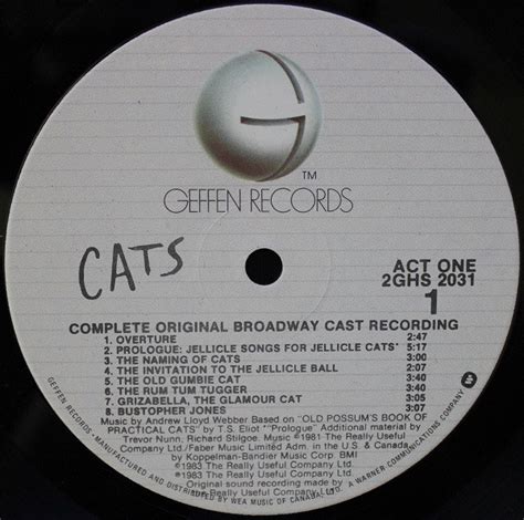 Andrew Lloyd Webber - Cats - Complete Original Broadway Cast Recording (Gatefold, Pale Labels ...