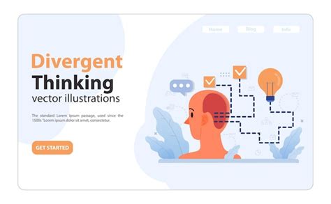 divergent thinking concept profile   person showcasing brainstorming