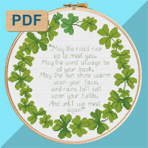 Irish Blessing Cross Stitch Pattern Catholic Prayer Art Digital PDF