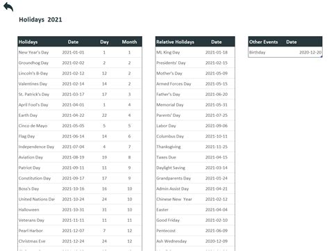 Free Monthly Calendar Excel Template | Adnia Excel Templates