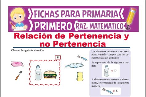 Conjuntos Relacion De Pertenencia Y No Pertenencia Para Ninos De