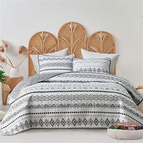 Amazon Flysheep Piece Bohemian Geometric King Quilt Set Aztec