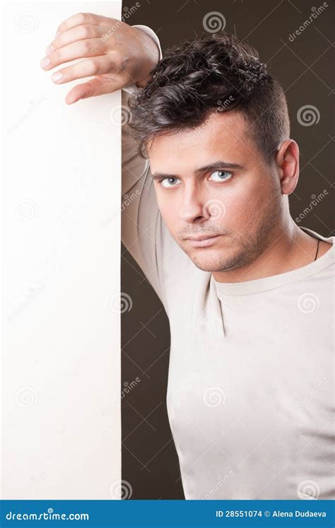 Man Leaning Against The Wall Stock Images Image