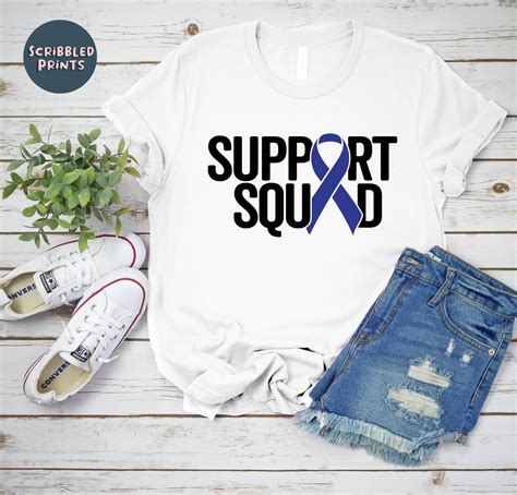 Support Squad SVG Colorectal Cancer Awareness SVG Dark Blue Etsy