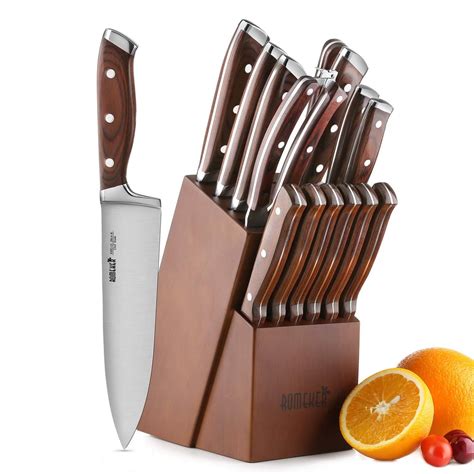 Romeker Piece Kitchen Knife Set With Block Best Kitchen Knives On