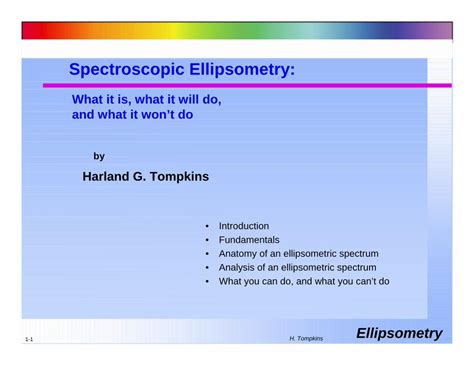 PDF Spectroscopic Ellipsometry APS Home Spectroscopic Ellipsometry