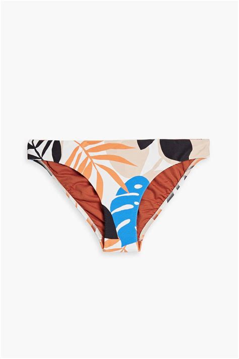 Seafolly Printed Ribbed Low Rise Bikini Briefs The Outnet