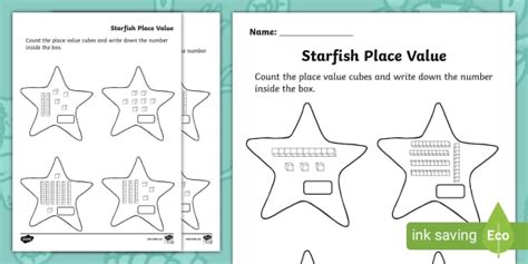 FREE Starfish Place Value Activity Sheet Teacher Made